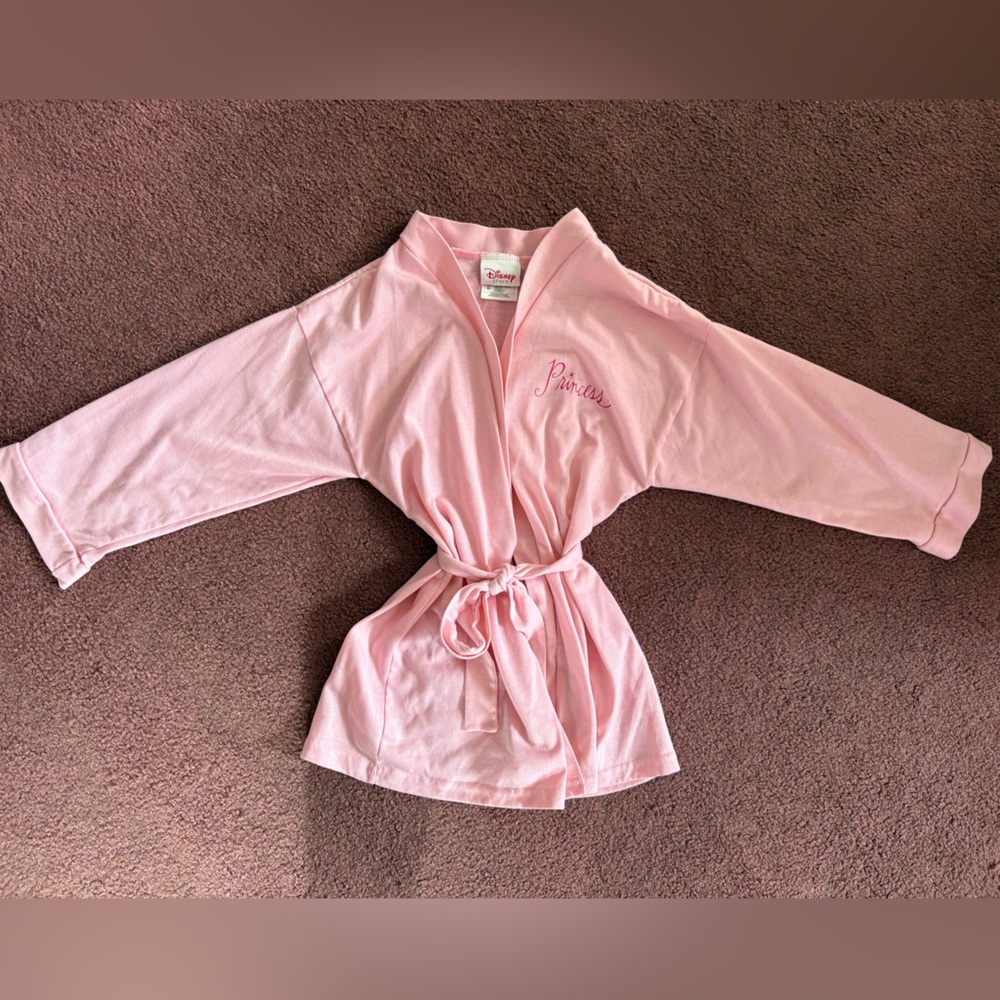 Youth Girls Disney Pink Princess Belted Robe Size XS